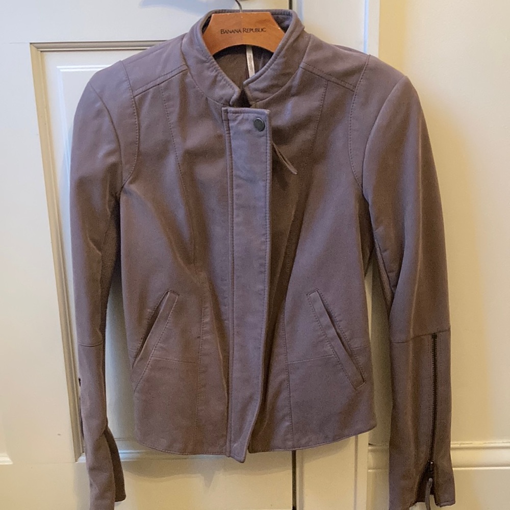 Free people suede lilac biker jacket